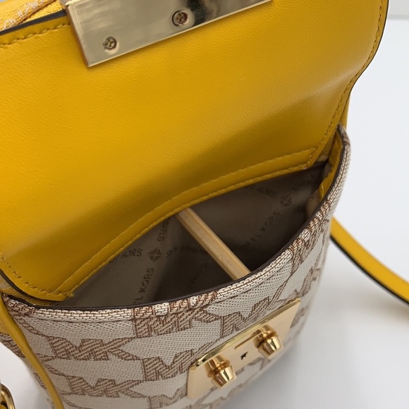 MICHAEL KORS SLOAN EDITOR SMALL NS TOP ZIP FLAP PACKET XBODY BUTTER MULTI - Picture 10 of 16